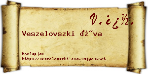 Veszelovszki Éva névjegykártya