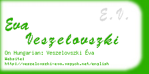 eva veszelovszki business card